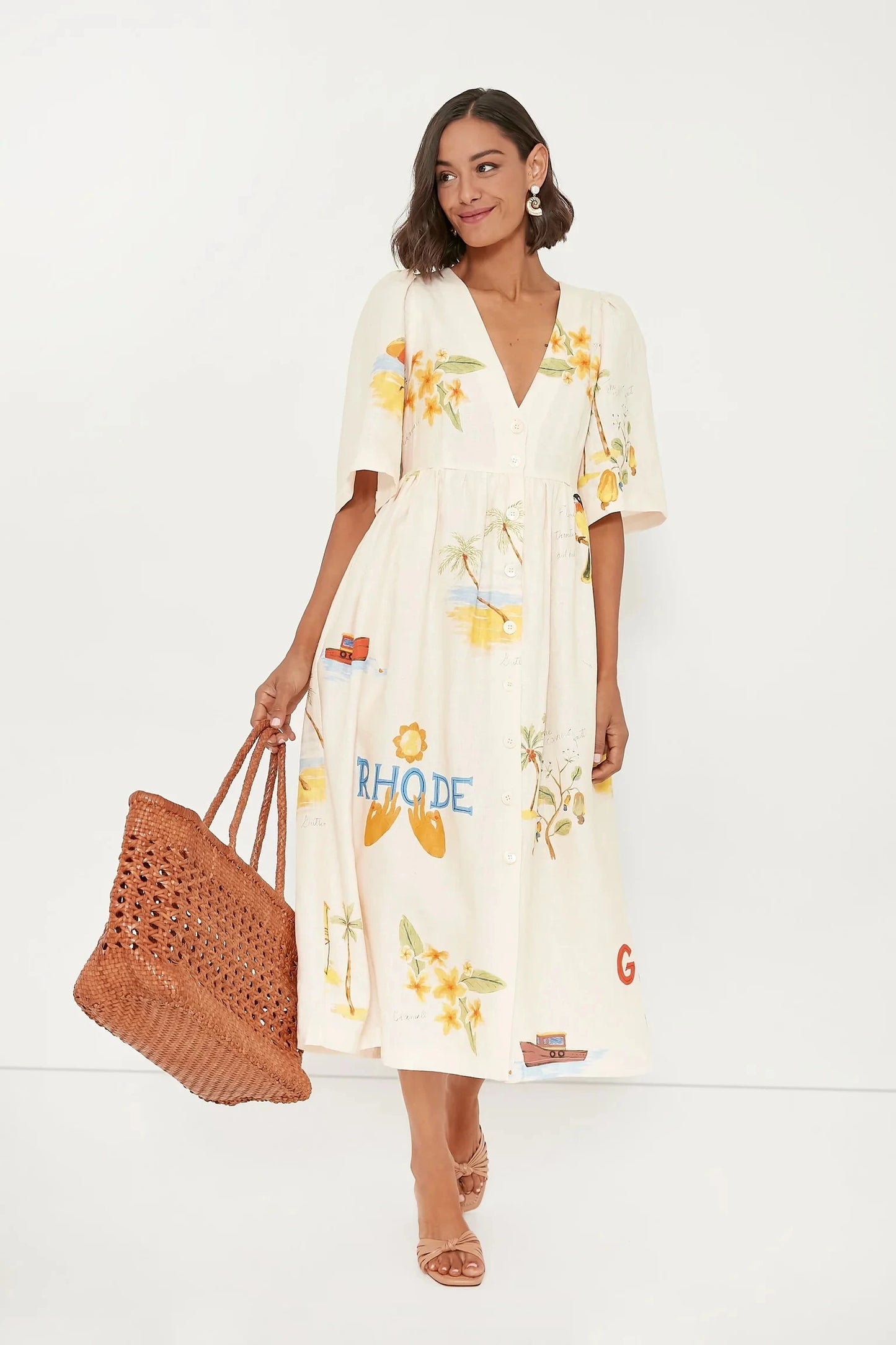 Heather Linen Midi Dress